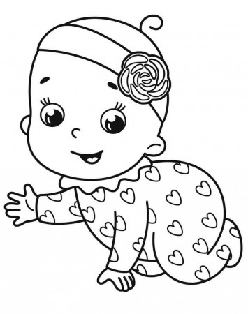 Baby Girl Coloring Page - Free Printable Coloring Pages for Kids