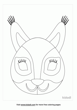Squirrel Mask Template Coloring Pages | Free Animals Coloring Pages | Kidadl