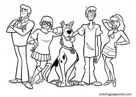 Fred, Velma, Scooby, Shaggy and Daphne Coloring Pages - Scooby-Doo Coloring  Pages - Coloring Pages For Kids And Adults