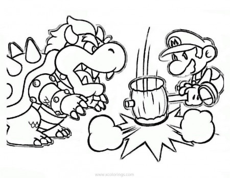 Bowser Coloring Pages with Mario - XColorings.com