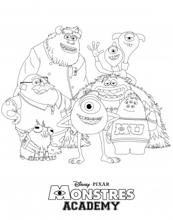 Monsters university coloring pages - Coloring for kids : monstres ...