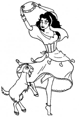Esmeralda Dance With Djali Coloring Pages For Kids #dCe ...