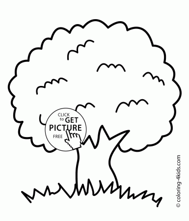 Tree coloring page, nature coloring page for kids, printable free
