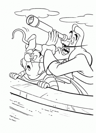 Captain Hook and Mr Smee Spying on Peter Pan Coloring Page ...