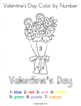 Valentine's Day Color by Number Coloring Page - Twisty Noodle