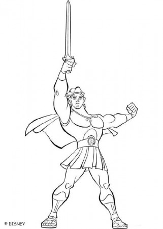 Hercules coloring book pages - Hercules and Pegasus