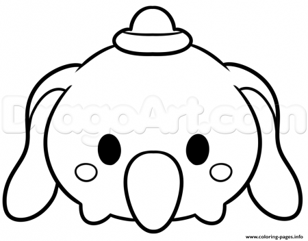 Tsum Tsum Dumbo Disney Coloring Pages Printable