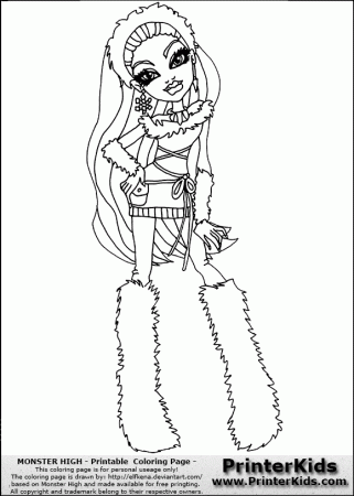 Monster High - Abbey Bominable (posing) - Coloring Page Preview