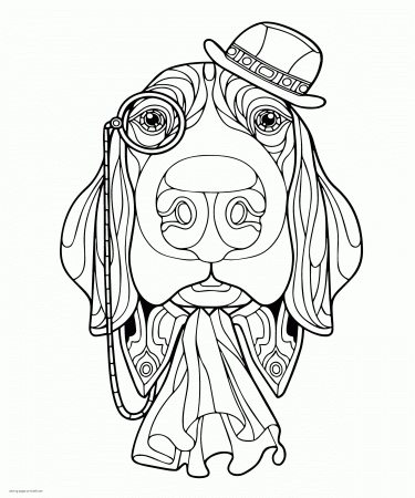 Dog Coloring Pages To Print For Adult || COLORING-PAGES-PRINTABLE.COM