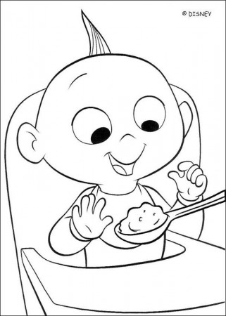 Coloring page of the baby of the Increbibles Jack Jack. A cute coloring page  about the famou… | Disney coloring pages, Cartoon coloring pages, Toddler  coloring book