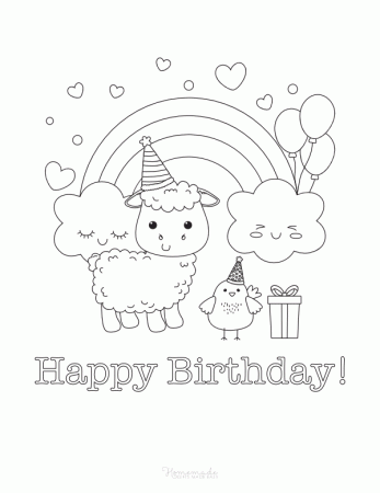 55 Best Happy Birthday Coloring Pages - Free Printable PDFs