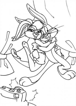 Bugs Bunny and Lola Bunny are Dancing Coloring Page - Free ...