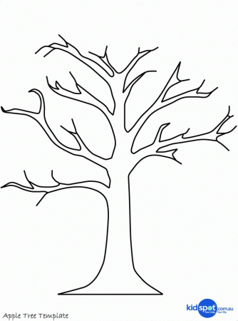 Bare Tree Printable Template - Coloring Pages for Kids and for Adults