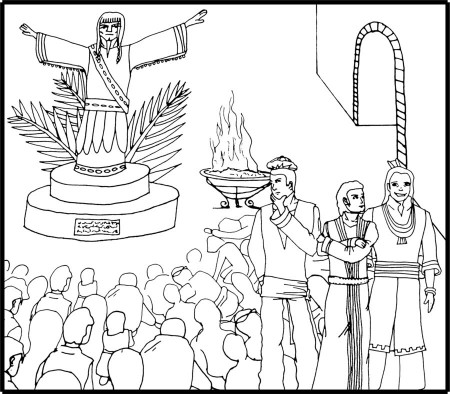Daniel Shadrach Meshach and Abednego Coloring Page