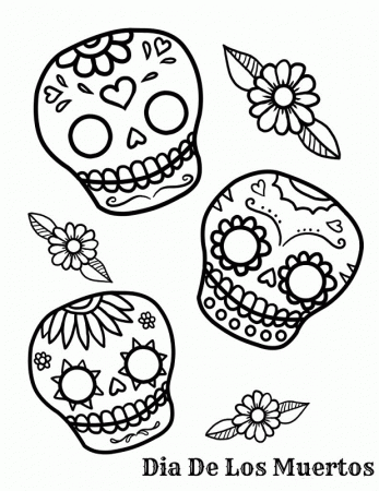 11 Pics of Sugar Skull Coloring Pages Printable Free - Day of Dead ...