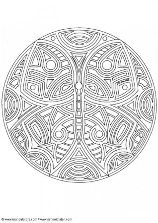 Coloring page butterfly mandala - img 4573.