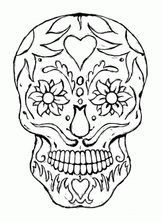 Sugar Skull Girl Coloring Pages Skull Color Pages Mexican Sugar ...