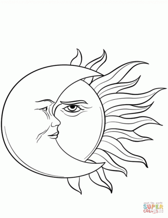 Sun and Moon coloring page | Free Printable Coloring Pages