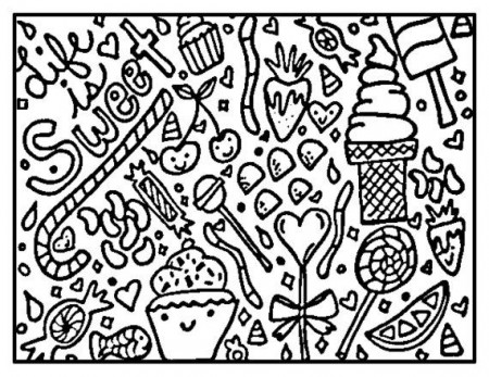 Zendoodle, Zentangle Printable Coloring Page Life is Sweet Quote ...