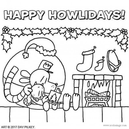 Happy Christmas Dog Man Coloring Pages - XColorings