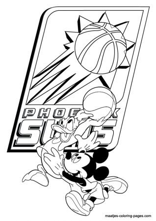 Phoenix Suns NBA Disney coloring pages
