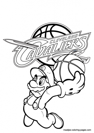 Cleveland Cavaliers and Super Mario NBA coloring pages
