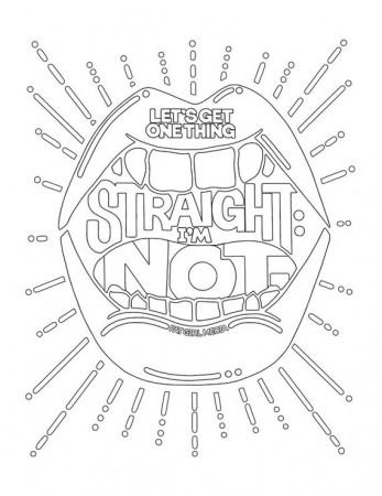 Funny LGBT Coloring Book Page: Lets Get One Thing Straight - Etsy