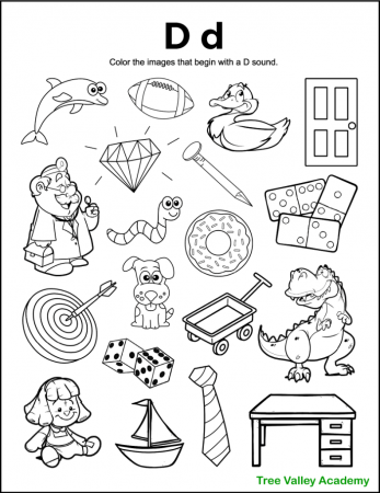 Letter D Sound Worksheets - Tree Valley Academy