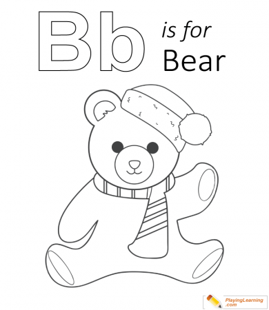 B Is For Bear Coloring Page 02 | Free B Is For Bear Coloring Page