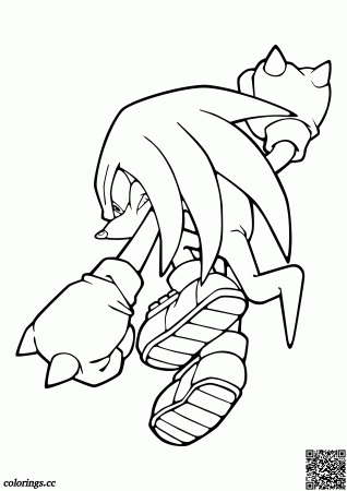 Knuckles soars in the air coloring pages, Sonic the Hedgehog coloring pages  - Colorings.cc