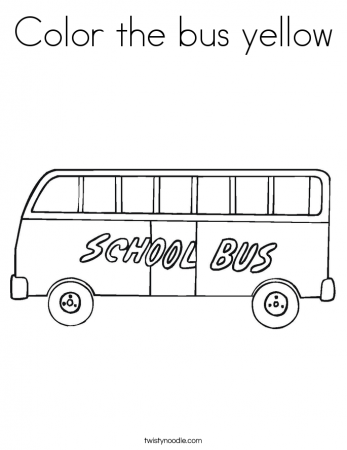 Color the bus yellow Coloring Page - Twisty Noodle