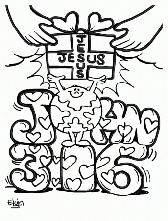 Valentine's Day Coloring Pages with John 3:16