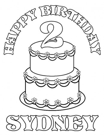Number Two Birthday Candle Coloring Pages - NetArt
