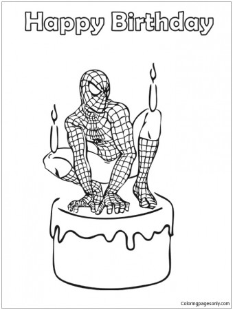 Spider-Man Birthday Coloring Pages - Spiderman Coloring Pages - Coloring  Pages For Kids And Adults