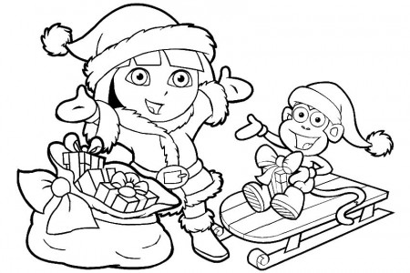 Dora christmas coloring pages - ColoringStar