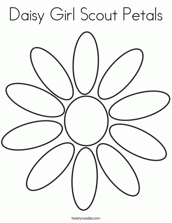 Daisy Girl Scout Petals Coloring Page - Twisty Noodle