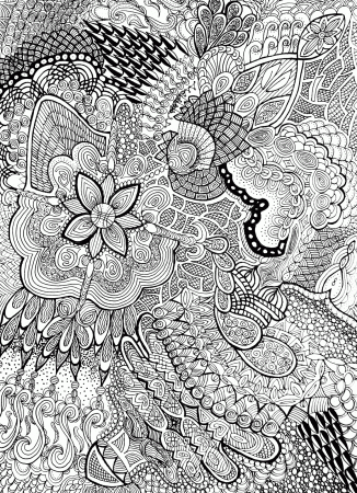 Abstract Flower Pattern Coloring Page – Contemplative Coloring