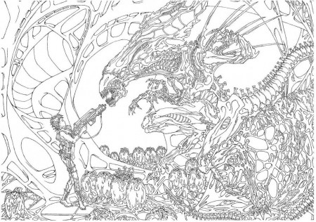 Avp Alien Vs Predator 2 Coloring Pages - Coloring Pages For All Ages