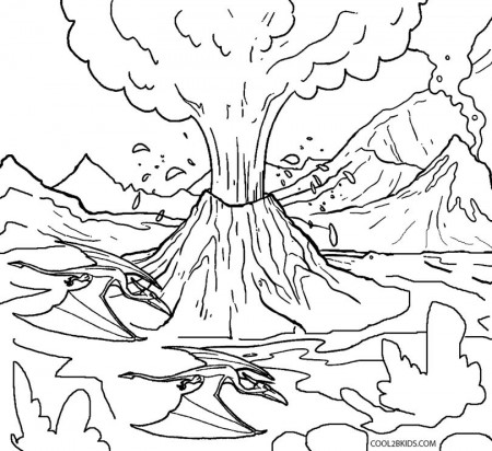 Step by Step to Color Volcano Coloring Pages - Toyolaenergy.com