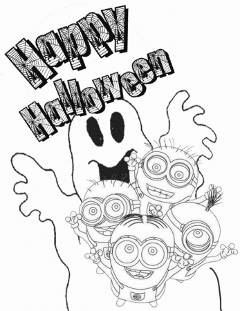 Minions And Halloween Coloring Page | H & M Coloring Pages