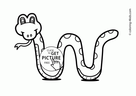 Snake Animals coloring pages for kids, printable free