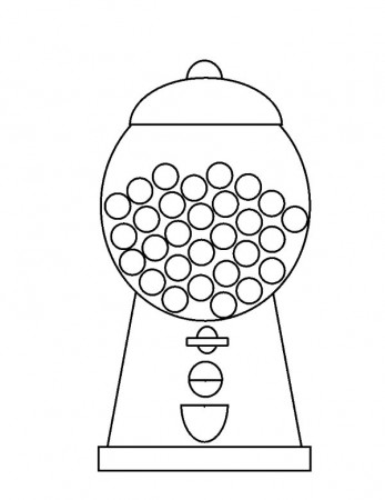 Gumball Machine, : Gumball Machine Outline Coloring Page. Gumball ...