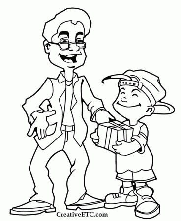 Father's Day coloring pages - Father and son