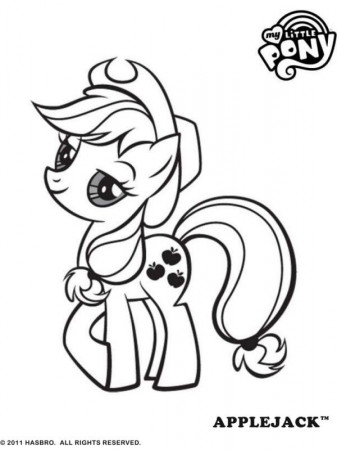 Free Online My Little Pony - Applejack Colouring Page