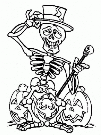 Halloween Skeleton Coloring Page