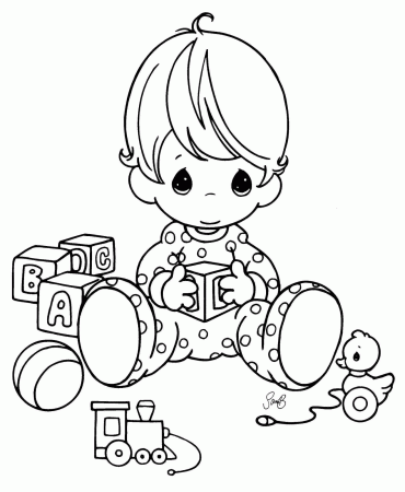 Baby Coloring Book Page