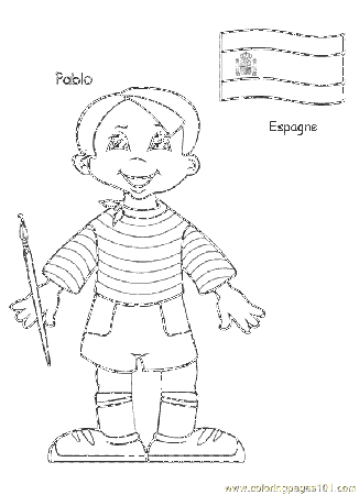 Children Around The World Coloring Page - Spain