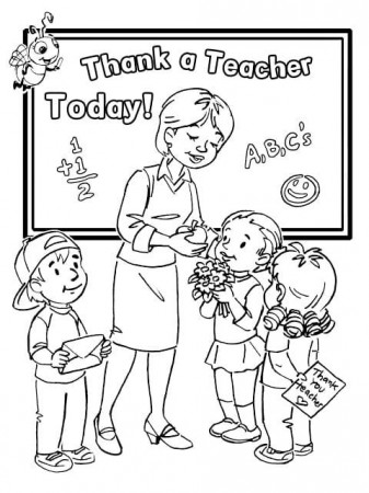Online coloring book: Coloring book first graders with gifts for the teacher  - Drukuj-Kolorowanki.pl