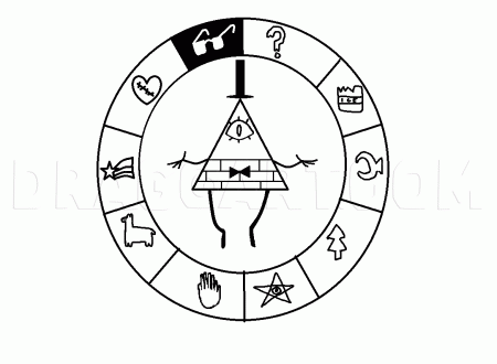 How To Draw Bill Cipher, Coloring Page, Trace Drawing