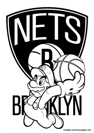 Brooklyn Nets and Super Mario NBA coloring pages